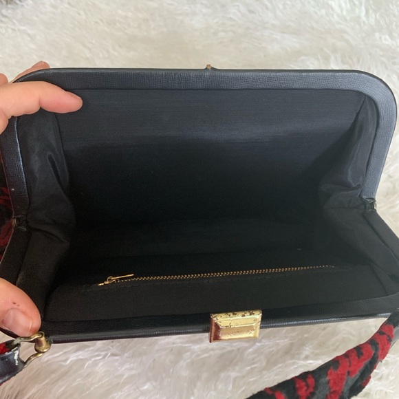 Vintage 60s chenille carpet tapestry bag - Picture 8 of 8